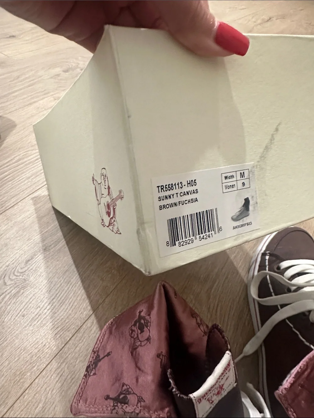 True Religion Pink Metallic High-Top Sneakers